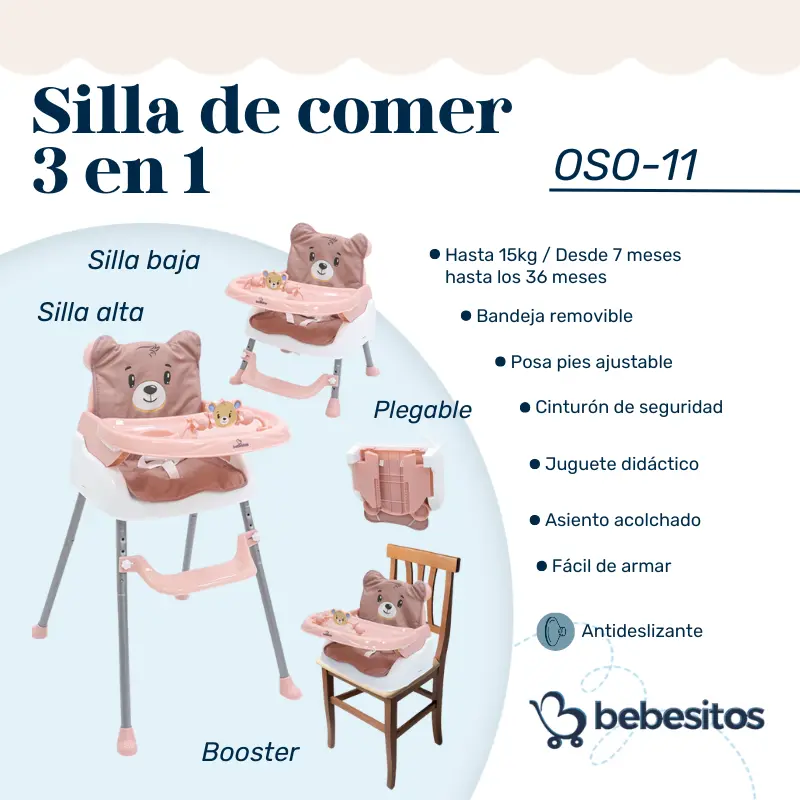SILLA DE COMER OSITO BEBESITOS