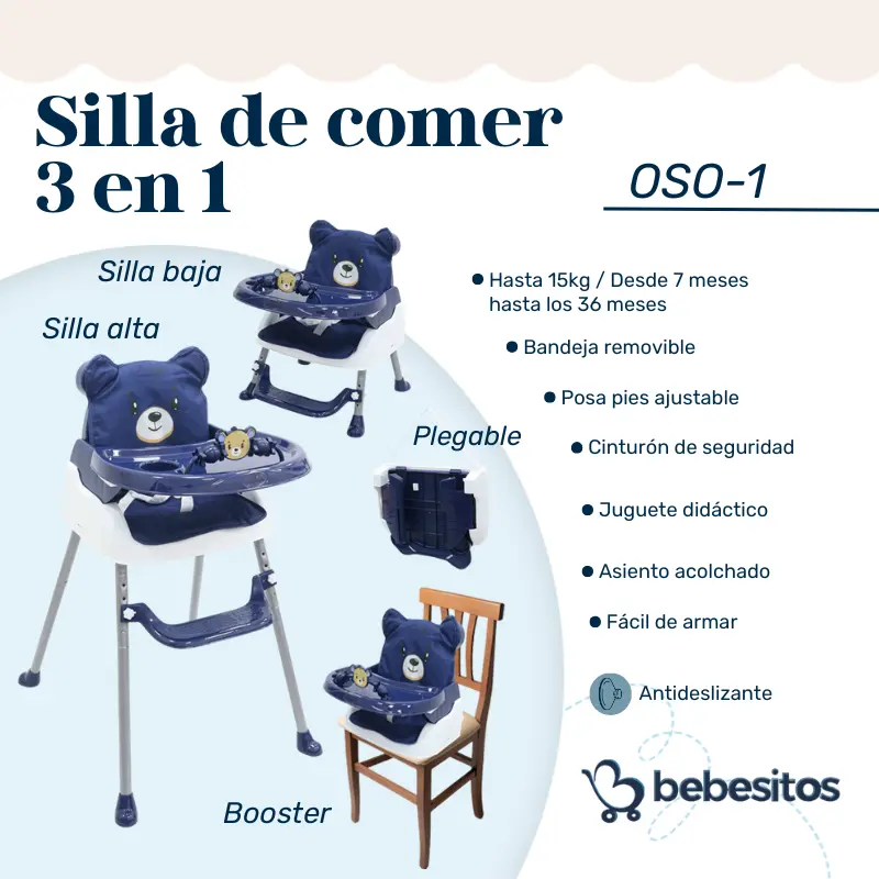 SILLA DE COMER OSITO BEBESITOS