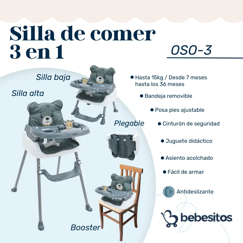 SILLA DE COMER OSITO BEBESITOS