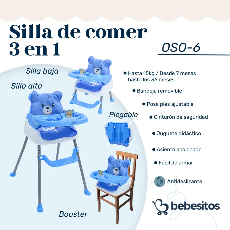 SILLA DE COMER OSITO BEBESITOS