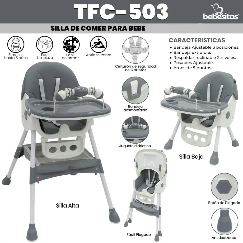 SILLA DE COMER TFC BEBESITOS