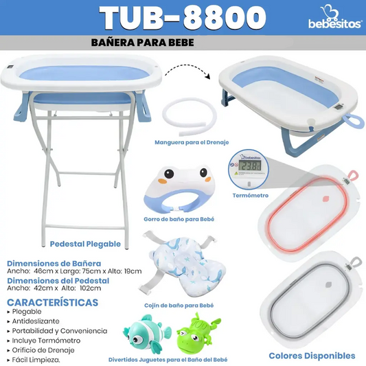 KIT BAÑERA PLEGABLE TUB BEBESITOS