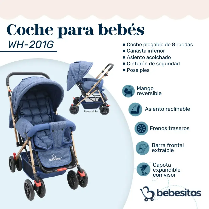 COCHE DOBLE VISTA WH BEBESITOS