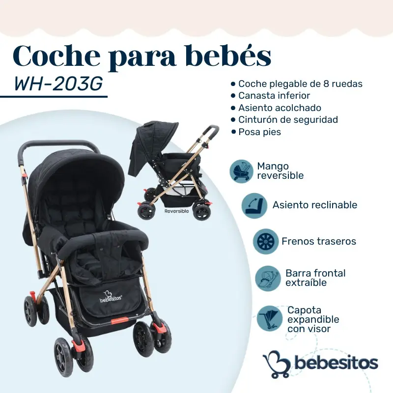COCHE DOBLE VISTA WH BEBESITOS