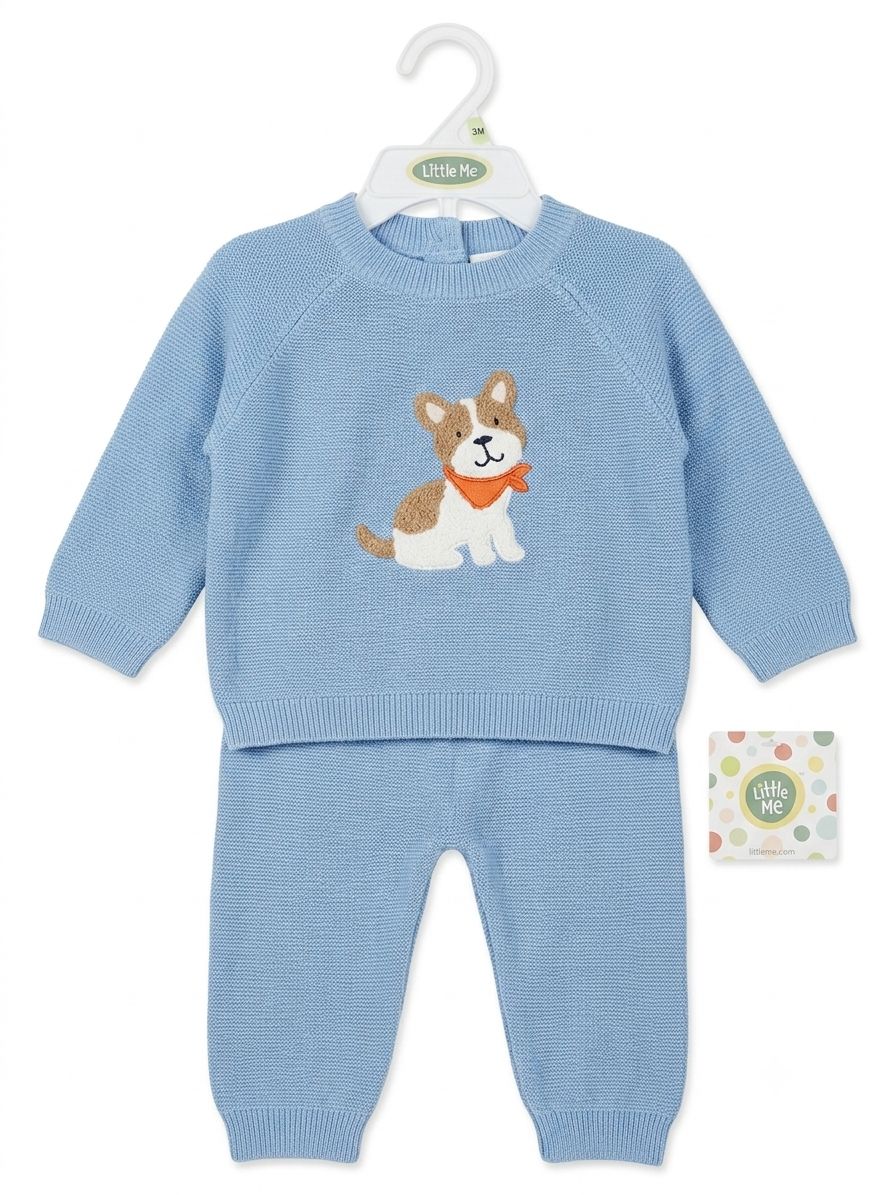 SET 2 PIEZAS TEJIDO DOG BLUE LITTLE ME