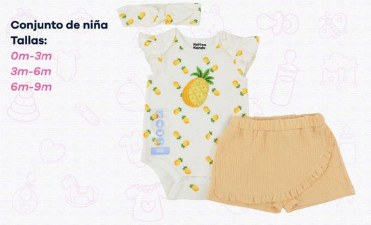SET 3 PZAS PIÑA KOTTON KANDY