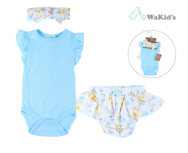 SET 3 PZAS FLORAL WAKIDS