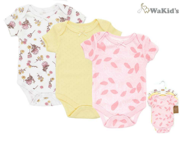 SET 3 BODYS FLORAL WAKIDS